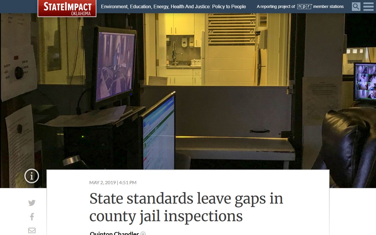 Roger Mills County Jail inspection reporting and inmate population capacity source
